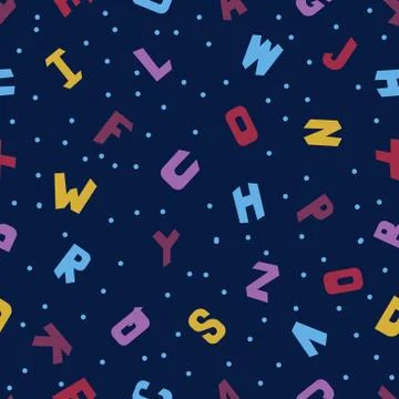 Baby letters seamless pattern. Vector alphabet background EPS 10. Stock Illustration