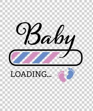 Baby Loading Bar With Diagonal Lines black white footprints Stock Illustration