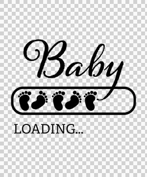 Baby Loading Bar With Footprint Pattern footprints black Stock Illustration
