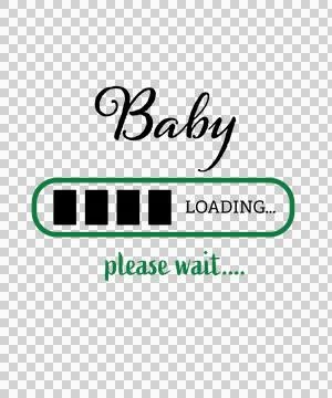 Baby Loading Progress Bar Four Blocks black white Stock Illustration