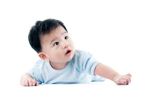 Baby looking up Stock Photos