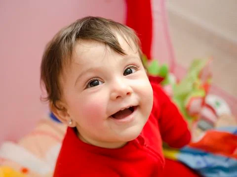 Baby looking at view Stock Photos
