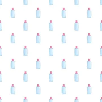 Baby lotion bottles seamless pattern background design 스톡 일러스트