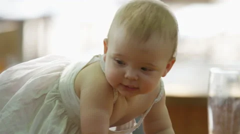 Baby Lounge Table Glass - 4k Stock Footage 59164802