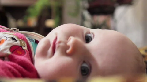 Baby lying side view Stock Footage 244580230