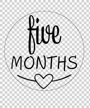 Baby Milestone Five Months Circular With Handwritten Stock Illustration