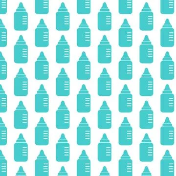Baby milk bottle pattern background Stock Illustration