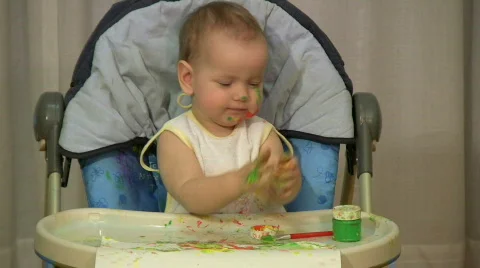 The baby model 30 Stock Footage 345920