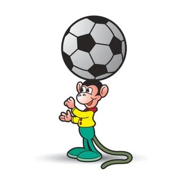 Baby monkey &amp; ball Stock Illustration
