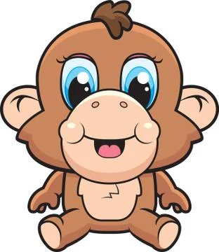 Baby Monkey Stock Illustration