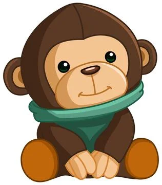 Baby Monkey Sitting Stock Illustration