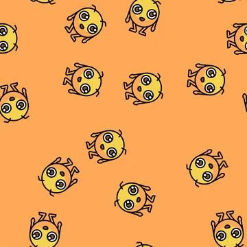 Baby monster alien vector seamless pattern Illustrazione stock