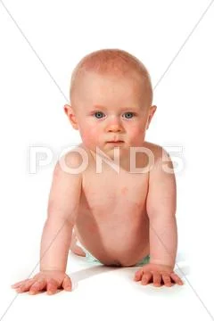 Baby with napkin Stock Photos