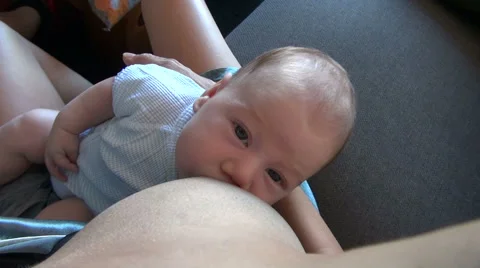 Baby nursing looking at camera Stock Footage 44121017