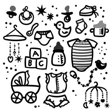 Baby objects Stock Illustration