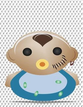 Baby old face Stock Illustration