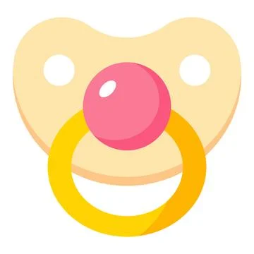 Baby pacifier accessory icon representing infant care, childhood,calming,newborn Stock Illustration
