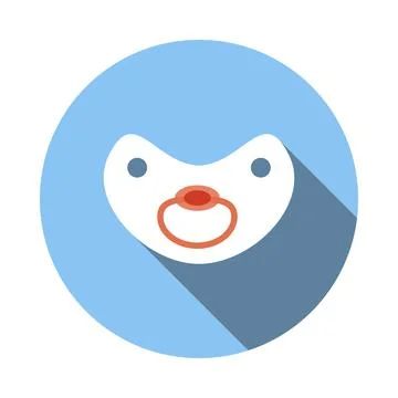 Baby pacifier icon, flat style Illustrazione stock