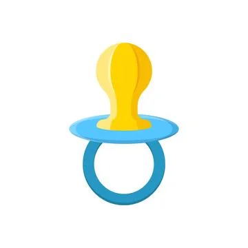 Baby pacifier icon in flat style. Nipple for newborn child vector illustrat.. Stock Illustration