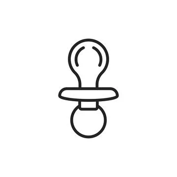 Baby pacifier icon in flat style. Nipple for newborn child vector illustrat.. Stock Illustration