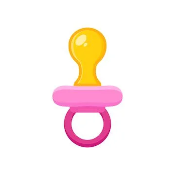 Baby pacifier icon in flat style. Nipple for newborn child vector illustrat.. Stock Illustration