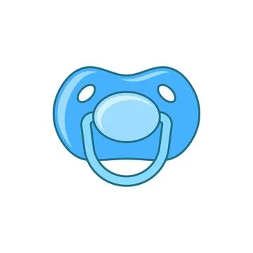 Baby pacifier icon in flat style. Nipple for newborn child vector illustrat.. Stock Illustration