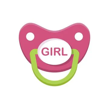 Baby pacifier icon in flat style. Nipple for newborn child vector illustrat.. Stock Illustration