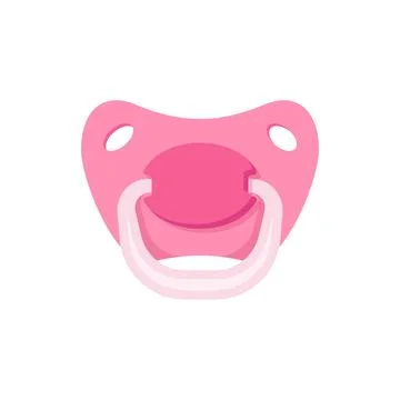Baby pacifier icon in flat style. Nipple for newborn child vector illustrat.. Stock Illustration