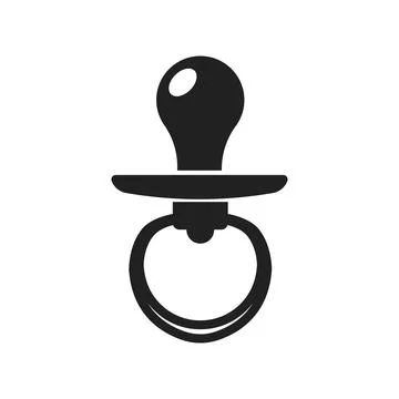 Baby pacifier icon in flat style. Nipple for newborn child vector illustrat.. Stock Illustration