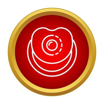 Baby pacifier icon inside red circle border Stock Illustration