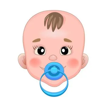 Baby with pacifier Stock Illustration