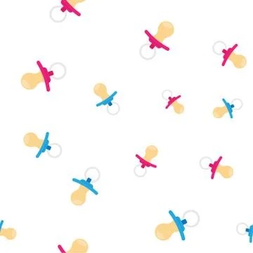 Baby pacifier, seamless pattern Stock Illustration
