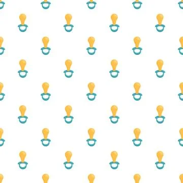 Baby pacifier seamless pattern for newborn background Stock Illustration