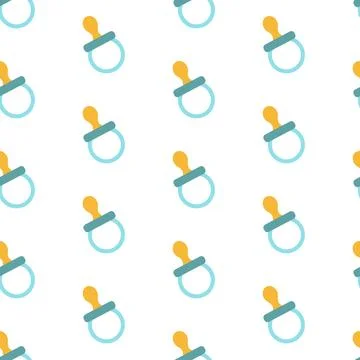 Baby pacifier, seamless pattern, vector. Stock Illustration
