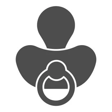 Baby pacifier solid icon, kid toys concept, dummy sign on white background Illustrazione stock