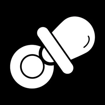 Baby pacifier vector icon. Black and white baby dummy illustration. Solid linear Stock Illustration