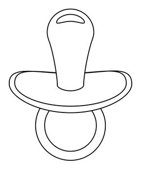 Baby pacifier - vector linear picture for coloring. Outline. Baby pacifier Stock Illustration