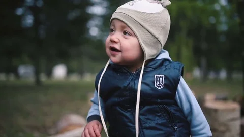 Baby in the park close-up Stock Footage 71667918