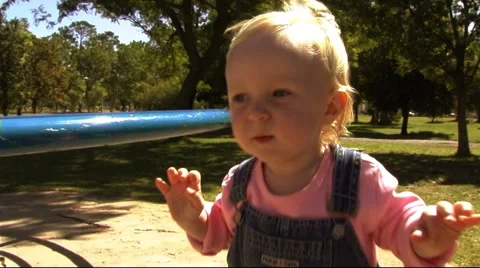 Baby in Park Stock Footage 43686628