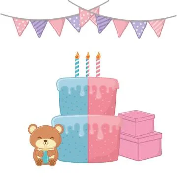 Baby party elements vector illustration Illustrazione stock