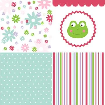 Baby pattern set Stock Illustration