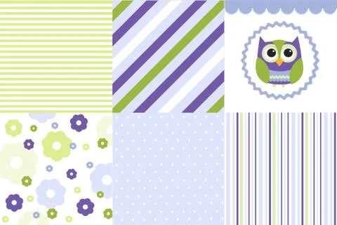 Baby pattern set Stock Illustration
