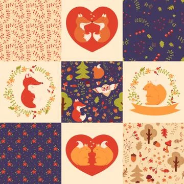 Baby patterns and illustrations. Vector collection. Stockillustratie
