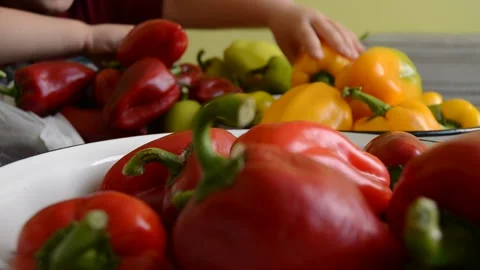 Baby with pepper Stock Footage 141376598