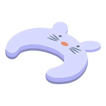 Baby pillow featuring cute mouse face promoting comfortable sleep Stock Illustration