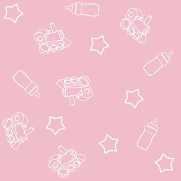 Baby Pink Seamless Pattern Illustrazione stock