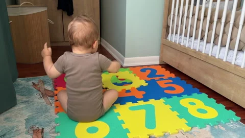 Baby on Play Mat Stock Footage 245691955