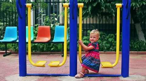 Baby on playground Video stock 41497457