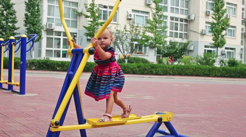Baby on playground Video stock 41950033