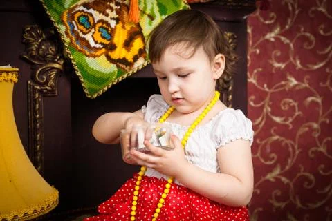 Baby playing close-up Stock Photos